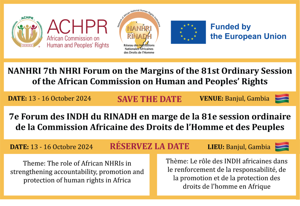 NANHRI 7th NHRI Forums on the Margins of the 81st Ordinary Session of the African Commission on Human & People's Rights